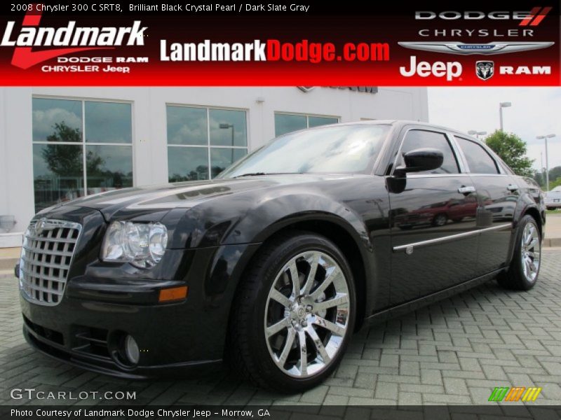 Brilliant Black Crystal Pearl / Dark Slate Gray 2008 Chrysler 300 C SRT8