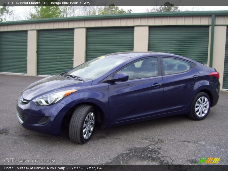 Indigo Blue Pearl / Gray 2011 Hyundai Elantra GLS