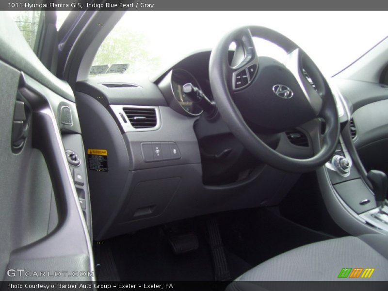 Indigo Blue Pearl / Gray 2011 Hyundai Elantra GLS