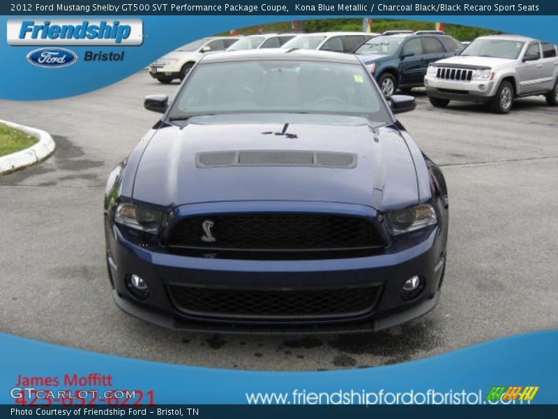 Kona Blue Metallic / Charcoal Black/Black Recaro Sport Seats 2012 Ford Mustang Shelby GT500 SVT Performance Package Coupe