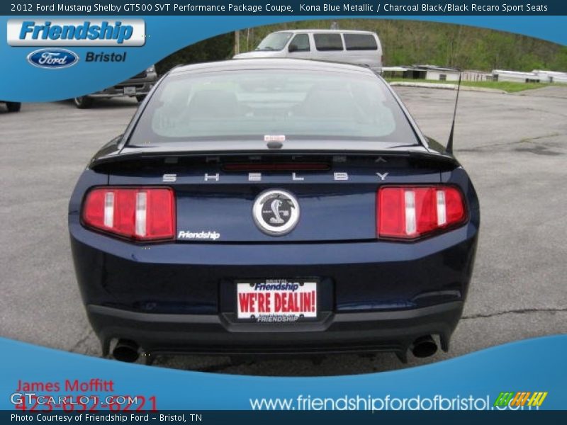Kona Blue Metallic / Charcoal Black/Black Recaro Sport Seats 2012 Ford Mustang Shelby GT500 SVT Performance Package Coupe