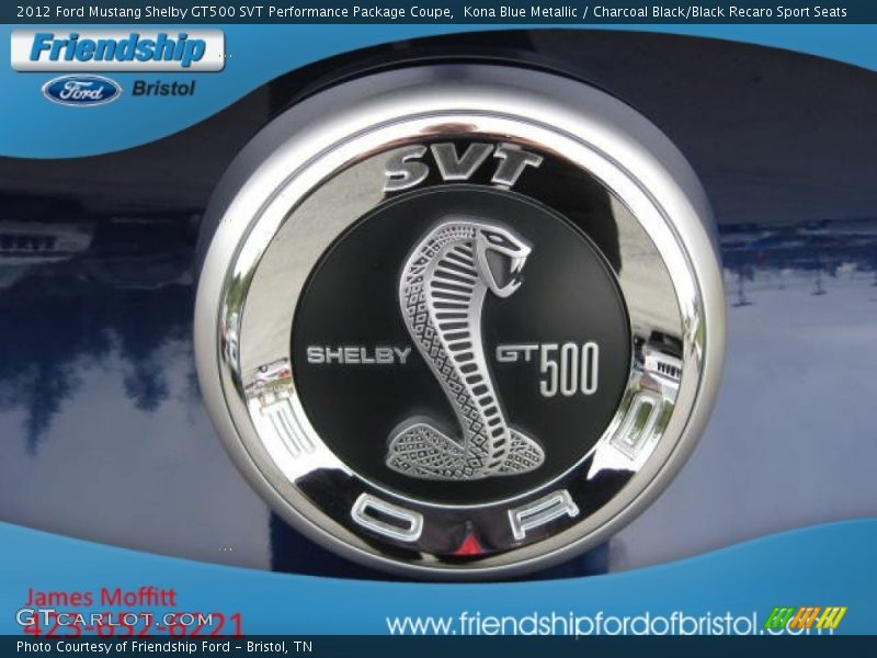 Kona Blue Metallic / Charcoal Black/Black Recaro Sport Seats 2012 Ford Mustang Shelby GT500 SVT Performance Package Coupe
