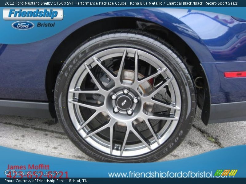 Kona Blue Metallic / Charcoal Black/Black Recaro Sport Seats 2012 Ford Mustang Shelby GT500 SVT Performance Package Coupe
