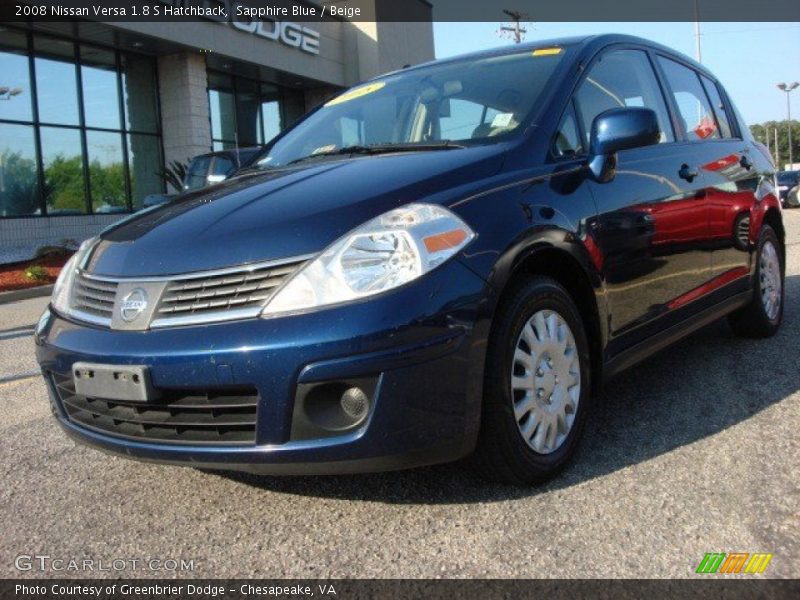 Sapphire Blue / Beige 2008 Nissan Versa 1.8 S Hatchback