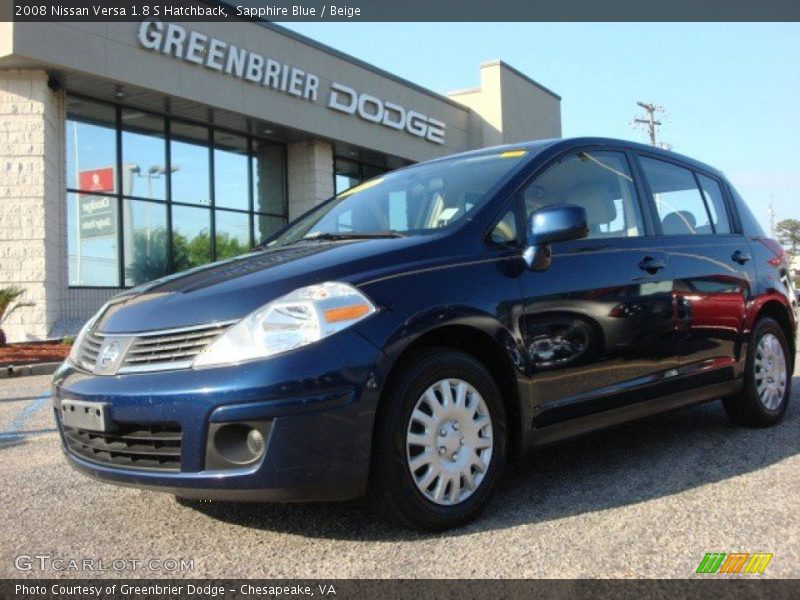 Sapphire Blue / Beige 2008 Nissan Versa 1.8 S Hatchback