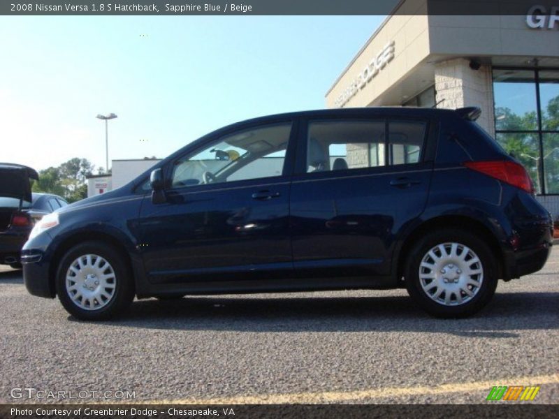 Sapphire Blue / Beige 2008 Nissan Versa 1.8 S Hatchback