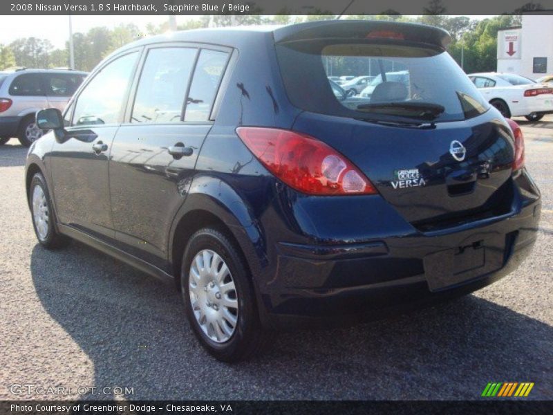 Sapphire Blue / Beige 2008 Nissan Versa 1.8 S Hatchback