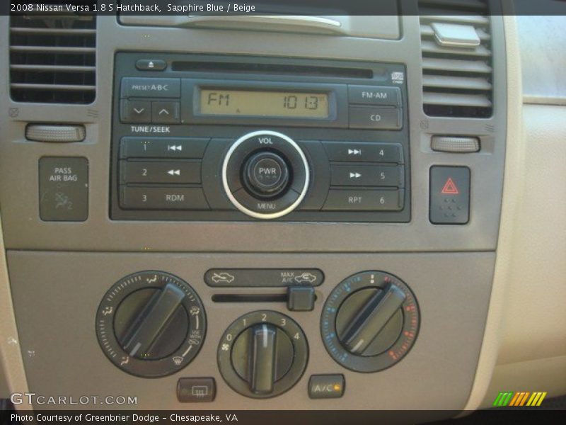 Sapphire Blue / Beige 2008 Nissan Versa 1.8 S Hatchback