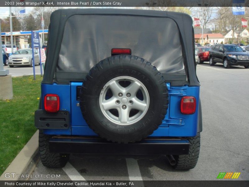 Intense Blue Pearl / Dark Slate Gray 2003 Jeep Wrangler X 4x4