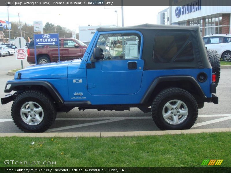 Intense Blue Pearl / Dark Slate Gray 2003 Jeep Wrangler X 4x4