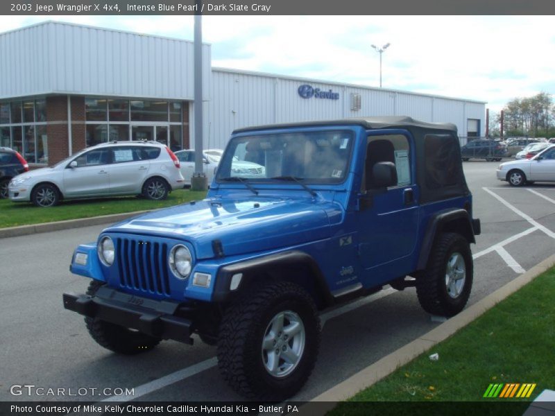 Intense Blue Pearl / Dark Slate Gray 2003 Jeep Wrangler X 4x4