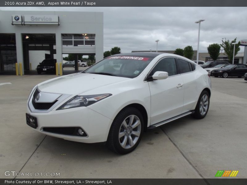 Aspen White Pearl / Taupe 2010 Acura ZDX AWD