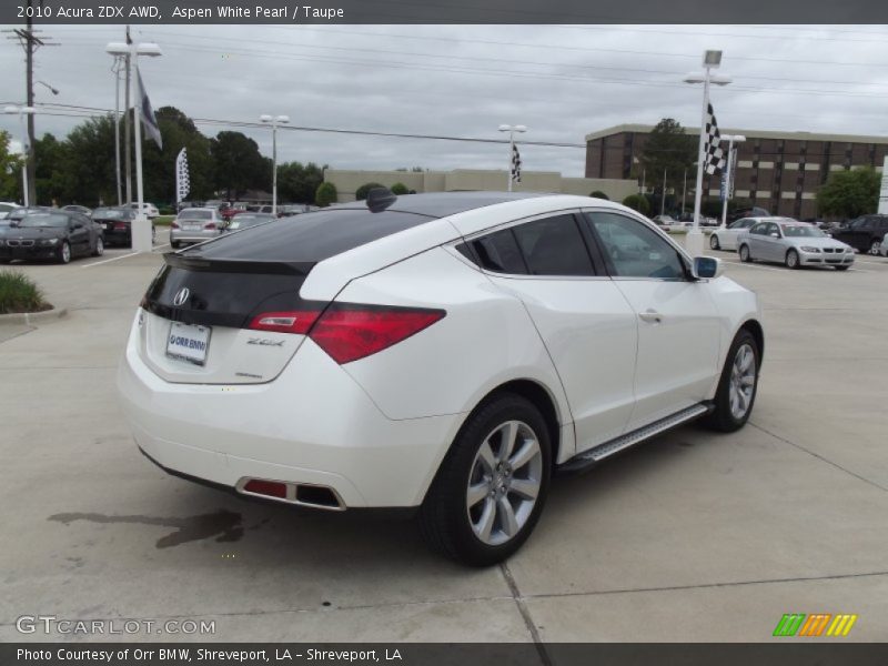 Aspen White Pearl / Taupe 2010 Acura ZDX AWD