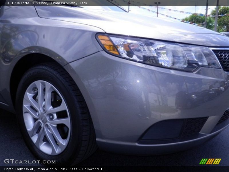 Titanium Silver / Black 2011 Kia Forte EX 5 Door