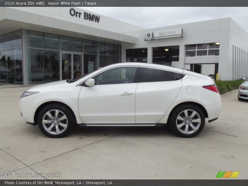 Aspen White Pearl / Taupe 2010 Acura ZDX AWD