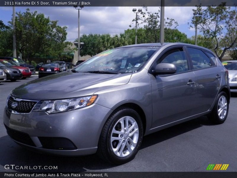 Titanium Silver / Black 2011 Kia Forte EX 5 Door