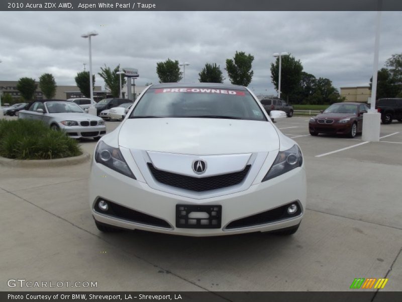 Aspen White Pearl / Taupe 2010 Acura ZDX AWD