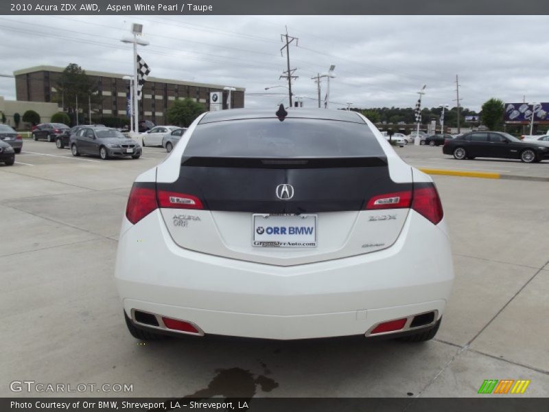 Aspen White Pearl / Taupe 2010 Acura ZDX AWD