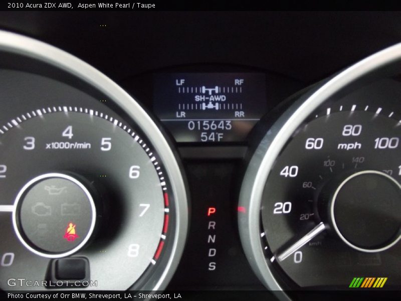 Aspen White Pearl / Taupe 2010 Acura ZDX AWD