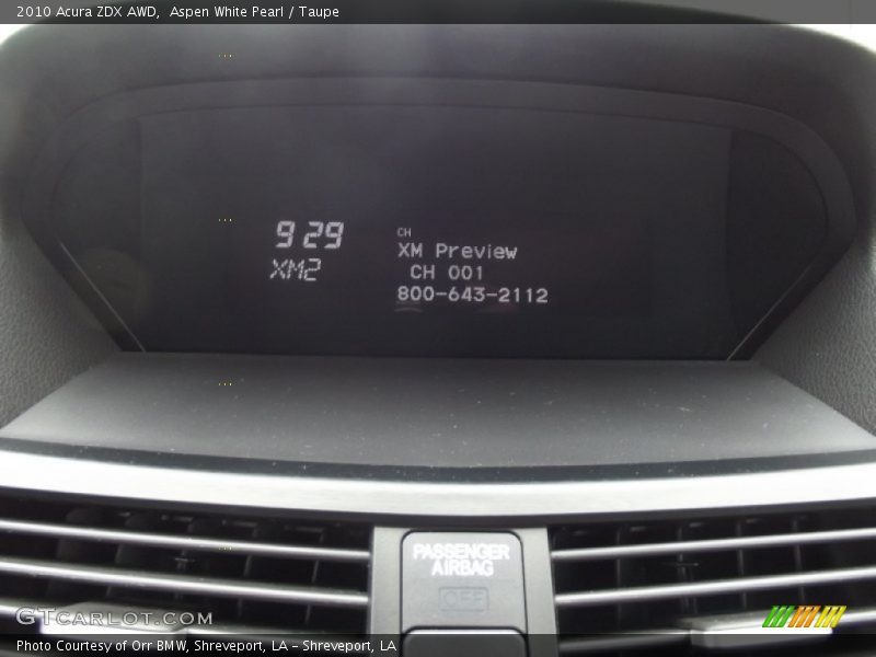 Aspen White Pearl / Taupe 2010 Acura ZDX AWD