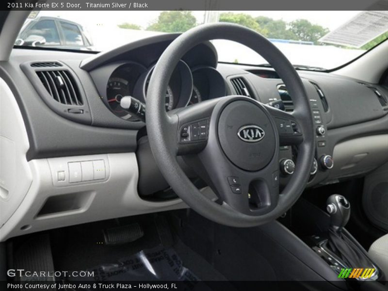 Titanium Silver / Black 2011 Kia Forte EX 5 Door