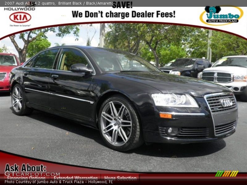 Brilliant Black / Black/Amaretto 2007 Audi A8 L 4.2 quattro