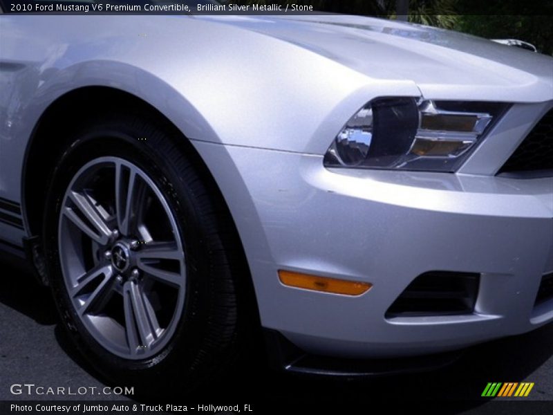 Brilliant Silver Metallic / Stone 2010 Ford Mustang V6 Premium Convertible