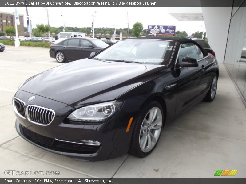 Black Sapphire Metallic / Black Nappa Leather 2012 BMW 6 Series 640i Convertible