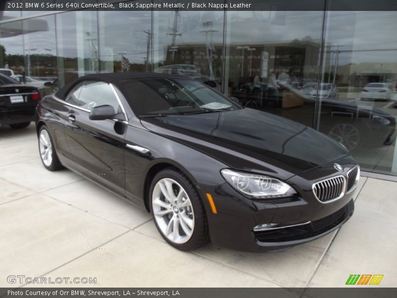 Black Sapphire Metallic / Black Nappa Leather 2012 BMW 6 Series 640i Convertible