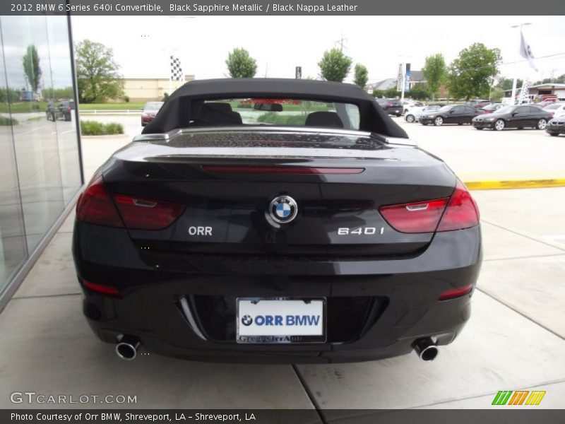 Black Sapphire Metallic / Black Nappa Leather 2012 BMW 6 Series 640i Convertible