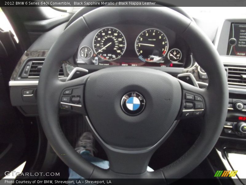 Black Sapphire Metallic / Black Nappa Leather 2012 BMW 6 Series 640i Convertible