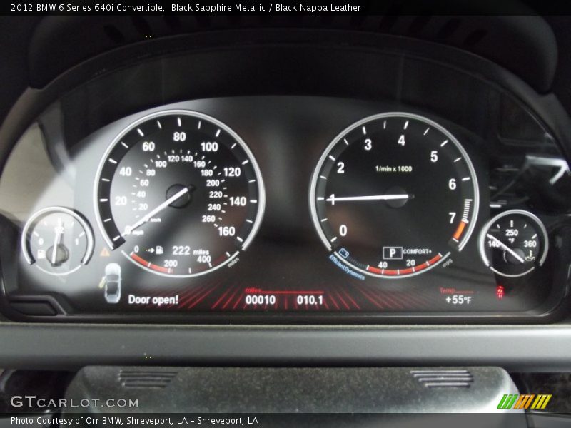 Black Sapphire Metallic / Black Nappa Leather 2012 BMW 6 Series 640i Convertible