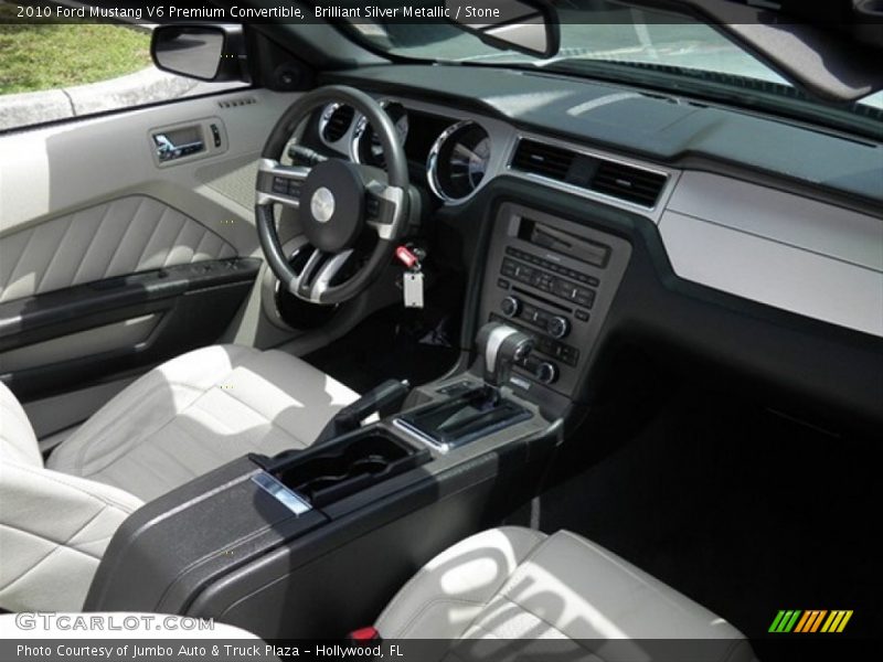 Brilliant Silver Metallic / Stone 2010 Ford Mustang V6 Premium Convertible