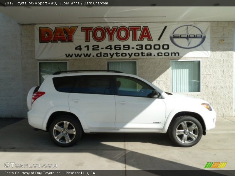 Super White / Dark Charcoal 2012 Toyota RAV4 Sport 4WD