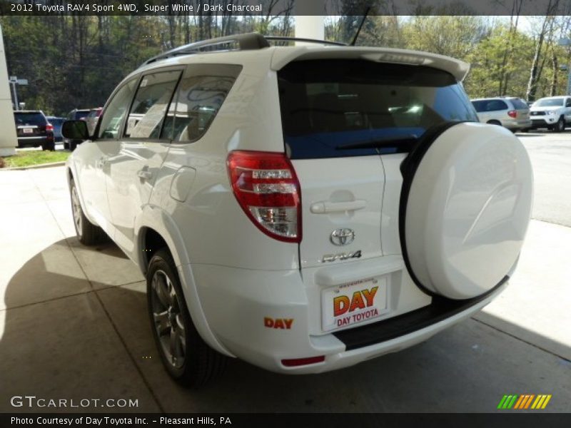 Super White / Dark Charcoal 2012 Toyota RAV4 Sport 4WD