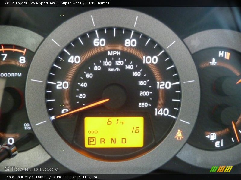 Super White / Dark Charcoal 2012 Toyota RAV4 Sport 4WD