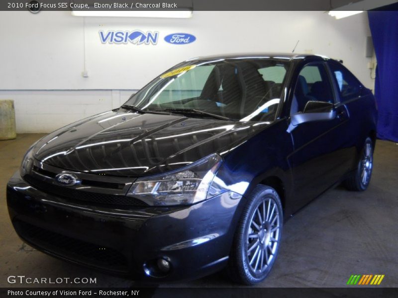 Ebony Black / Charcoal Black 2010 Ford Focus SES Coupe