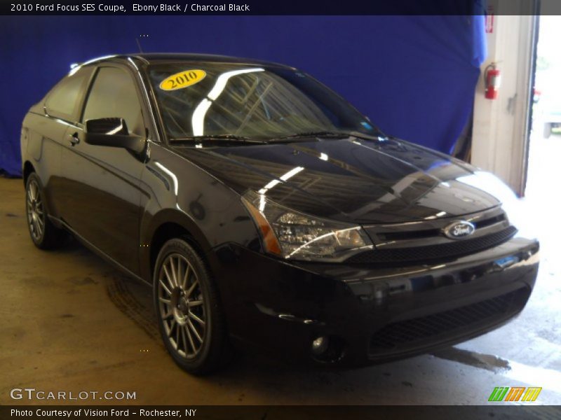 Ebony Black / Charcoal Black 2010 Ford Focus SES Coupe