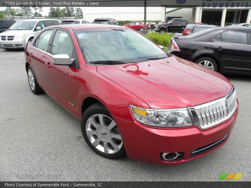 Vivid Red Metallic / Sand 2009 Lincoln MKZ Sedan