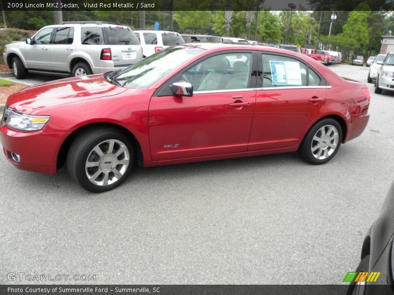 Vivid Red Metallic / Sand 2009 Lincoln MKZ Sedan