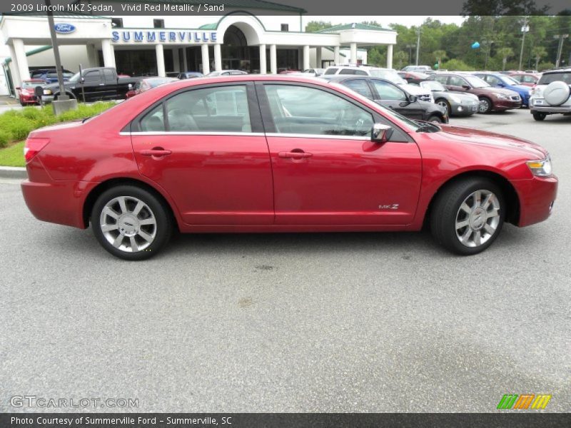 Vivid Red Metallic / Sand 2009 Lincoln MKZ Sedan
