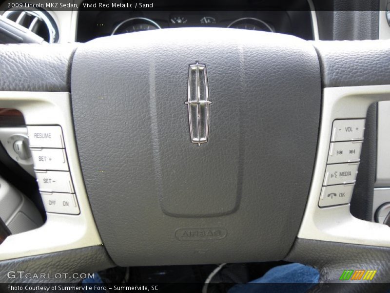 Vivid Red Metallic / Sand 2009 Lincoln MKZ Sedan