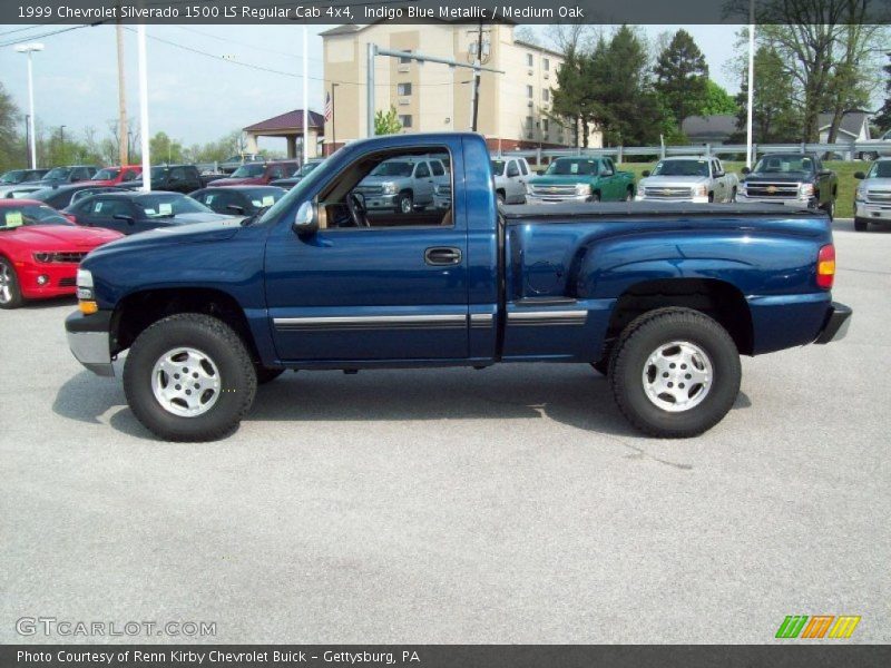 Indigo Blue Metallic / Medium Oak 1999 Chevrolet Silverado 1500 LS Regular Cab 4x4