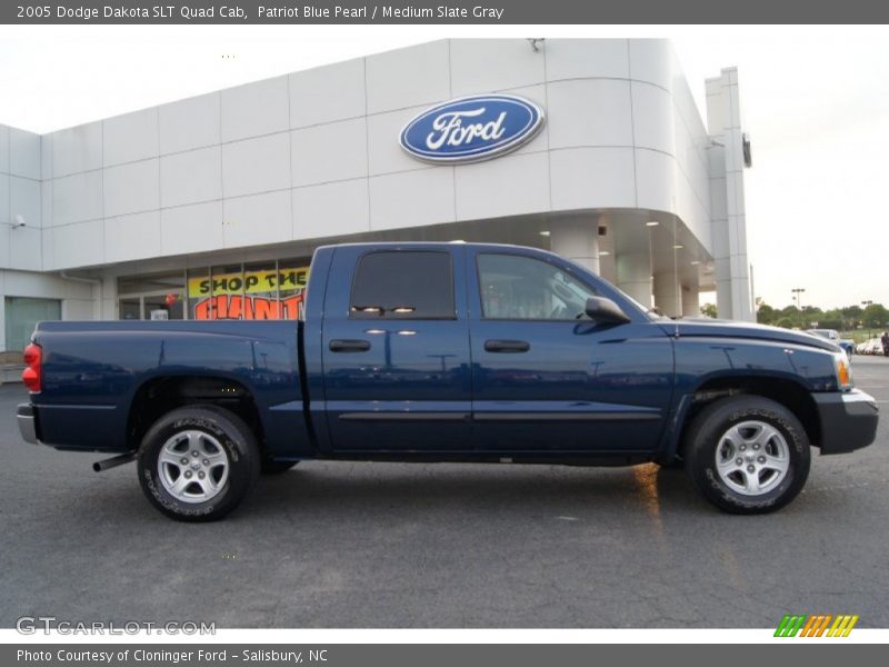 Patriot Blue Pearl / Medium Slate Gray 2005 Dodge Dakota SLT Quad Cab
