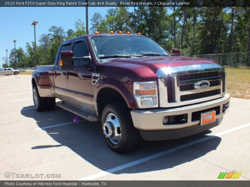 Royal Red Metallic / Chaparral Leather 2010 Ford F350 Super Duty King Ranch Crew Cab 4x4 Dually