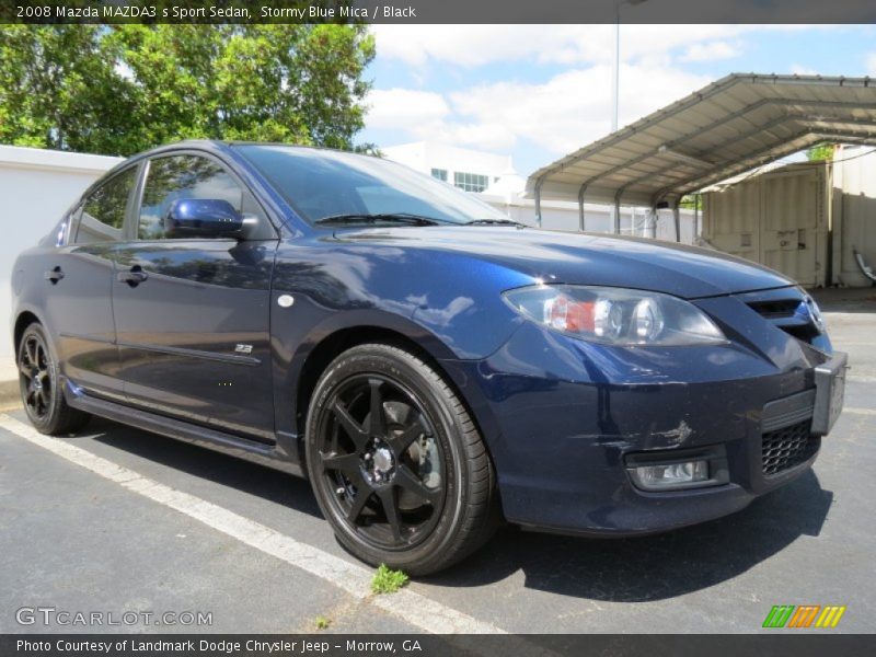 Stormy Blue Mica / Black 2008 Mazda MAZDA3 s Sport Sedan