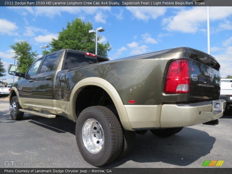 Sagebrush Pearl / Light Pebble Beige/Bark Brown 2012 Dodge Ram 3500 HD Laramie Longhorn Crew Cab 4x4 Dually