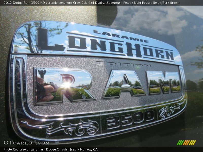 Sagebrush Pearl / Light Pebble Beige/Bark Brown 2012 Dodge Ram 3500 HD Laramie Longhorn Crew Cab 4x4 Dually