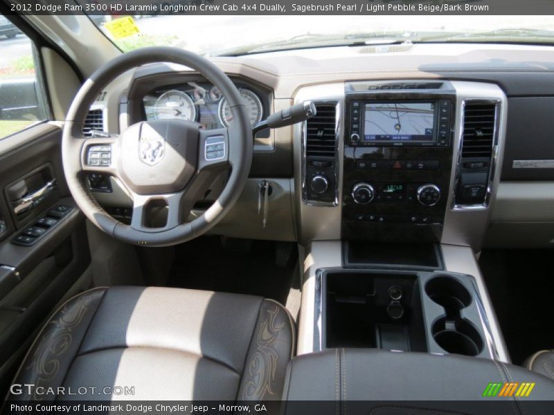 Sagebrush Pearl / Light Pebble Beige/Bark Brown 2012 Dodge Ram 3500 HD Laramie Longhorn Crew Cab 4x4 Dually