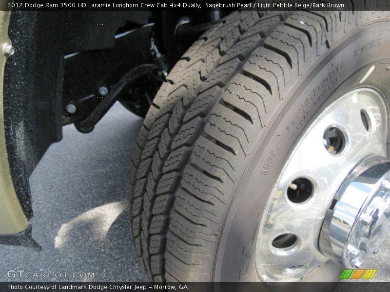 Sagebrush Pearl / Light Pebble Beige/Bark Brown 2012 Dodge Ram 3500 HD Laramie Longhorn Crew Cab 4x4 Dually